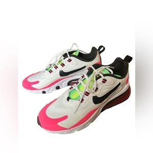 EUC Air 270 Reacts Women’s size 8 Bright pink, lime green and white
